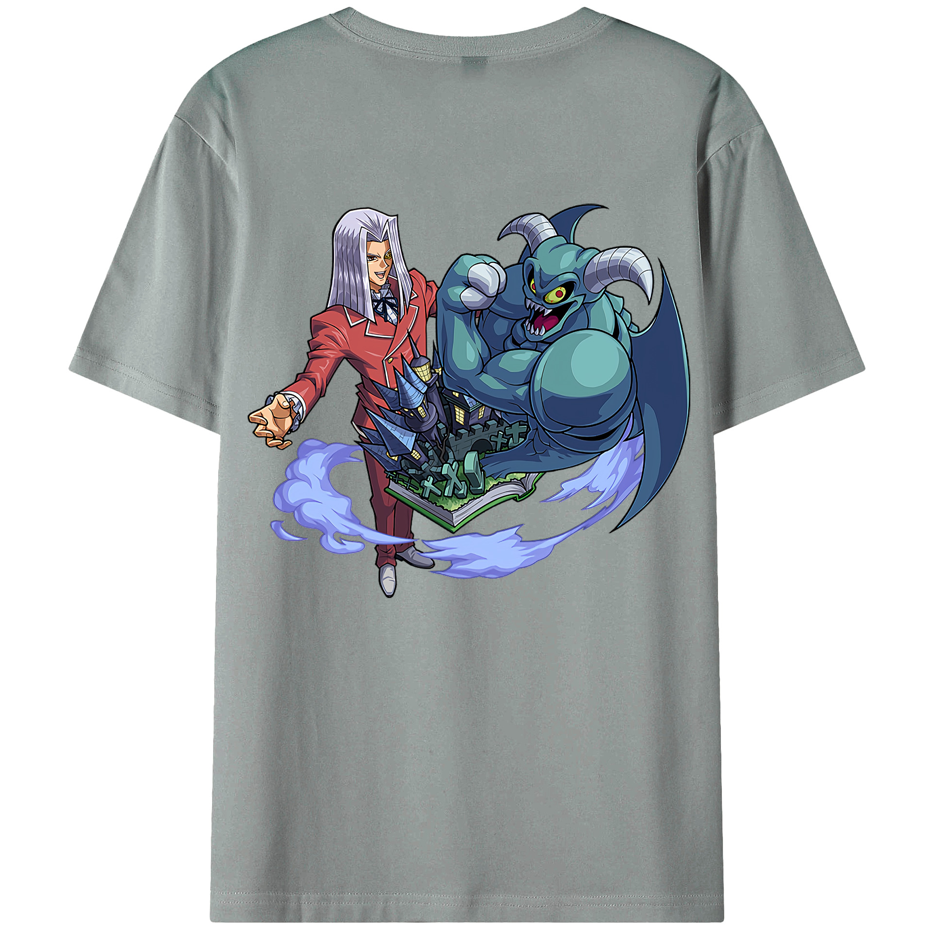 （画像用） 遊☆戯☆王 Yu-Gi-Oh! 綿100％ メンズ半袖Tシャツ（バックプリント） 通気性